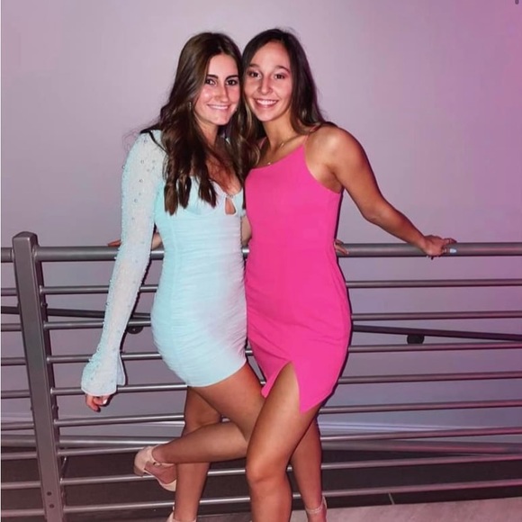 Ice blue dress with the most beautiful beads - Picture 2 of 2